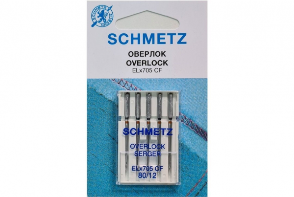 Иглы Schmetz для оверлока ELx705 CF №80, 5 шт в Краснозаводске